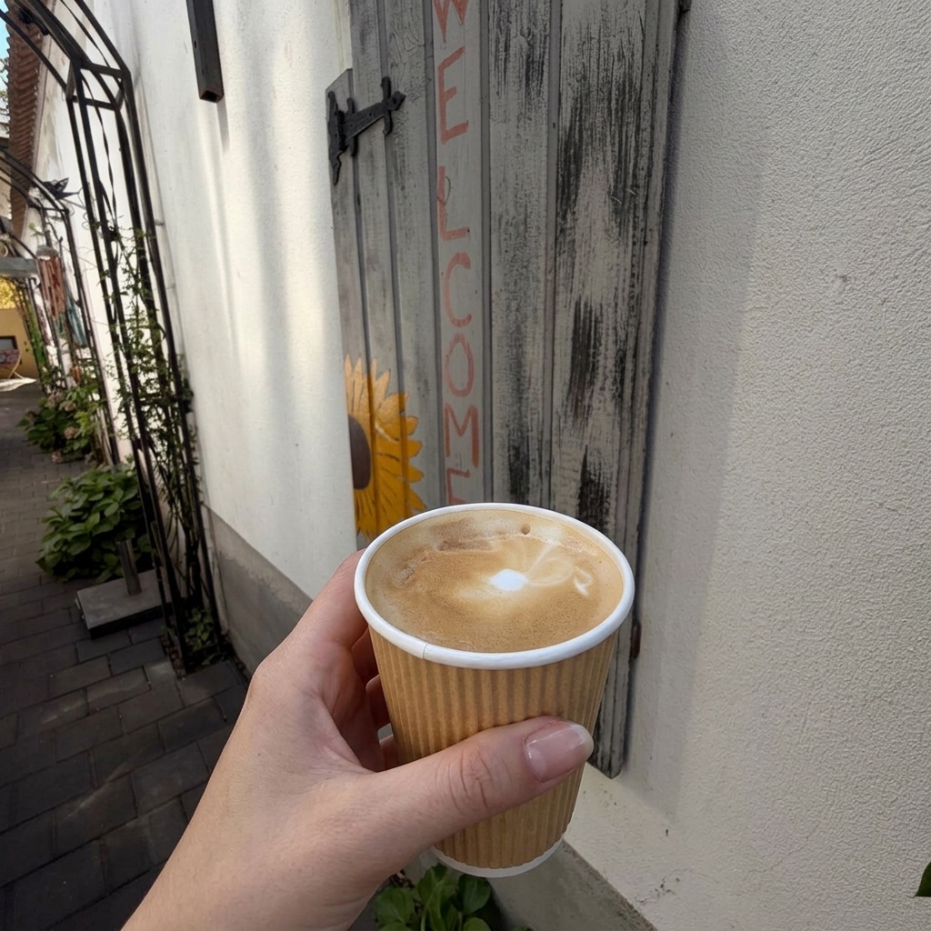 Coffee welcome sign — Bistro Papas